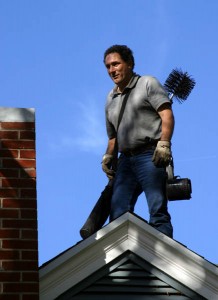 Cleaning a chimney flue