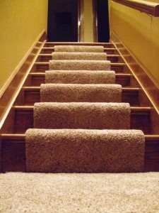 Installing carpet on stairs